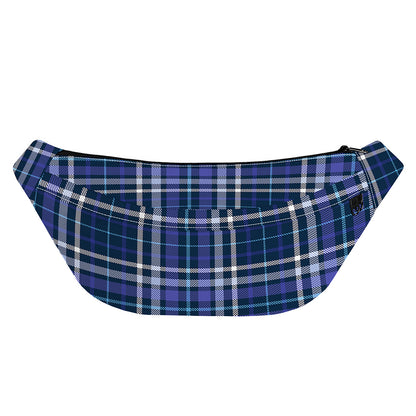 Blue Border Tartan Pattern Print Fanny Pack
