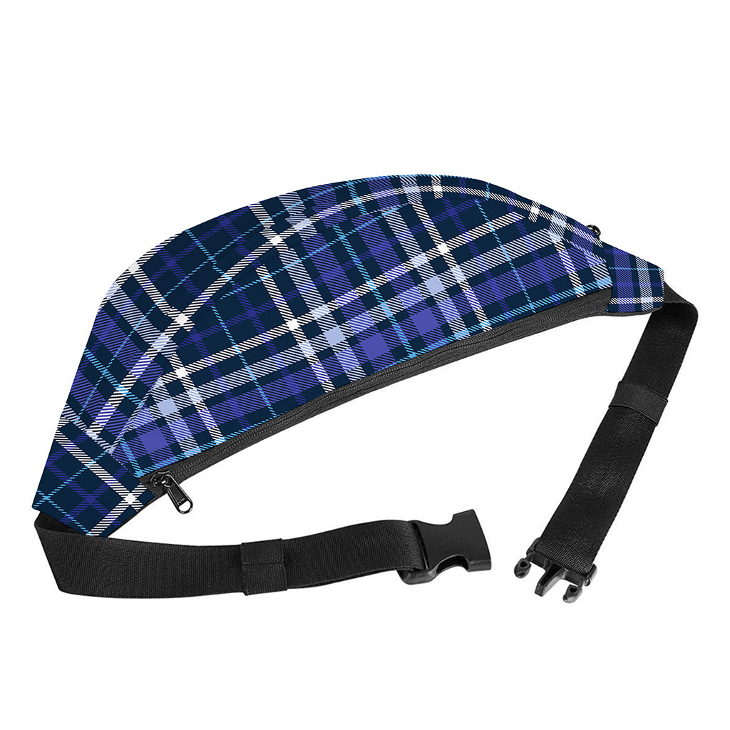 Blue Border Tartan Pattern Print Fanny Pack