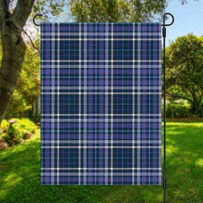 Blue Border Tartan Pattern Print Garden Flag