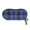 Blue Border Tartan Pattern Print Glasses Case