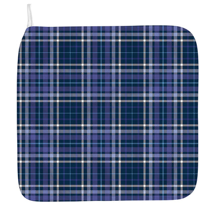 Blue Border Tartan Pattern Print Hand Towel