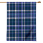 Blue Border Tartan Pattern Print House Flag