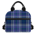Blue Border Tartan Pattern Print Insulated Lunch Bag