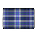 Blue Border Tartan Pattern Print Kitchen Mat