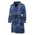 Blue Border Tartan Pattern Print Men's Bathrobe