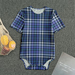 Blue Border Tartan Pattern Print Men's Bodysuit