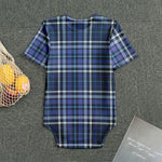 Blue Border Tartan Pattern Print Men's Bodysuit