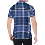 Blue Border Tartan Pattern Print Men's Shirt