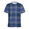 Blue Border Tartan Pattern Print Men's Athletic T-Shirt