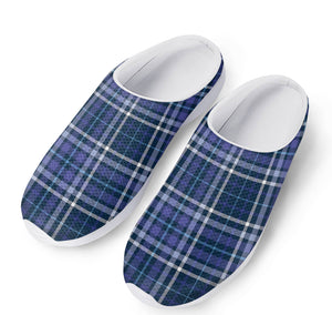 Blue Border Tartan Pattern Print Mesh Casual Shoes