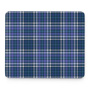 Blue Border Tartan Pattern Print Mouse Pad