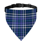 Blue Border Tartan Pattern Print Over The Collar Dog Bandana