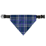 Blue Border Tartan Pattern Print Over The Collar Dog Bandana