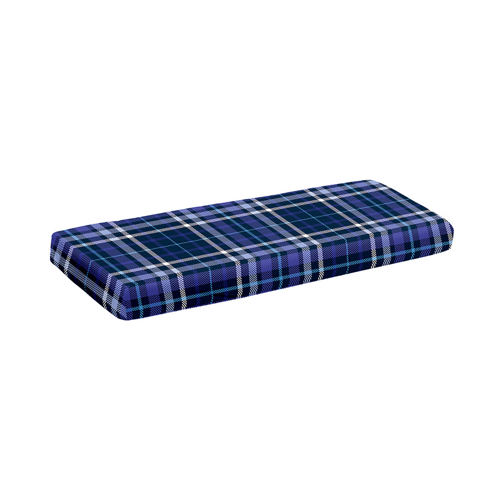 Blue Border Tartan Pattern Print Piano Keyboard Cover