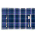 Blue Border Tartan Pattern Print Placemat