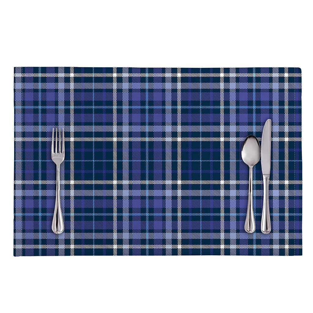 Blue Border Tartan Pattern Print Placemat