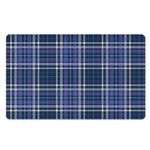 Blue Border Tartan Pattern Print Polyester Doormat