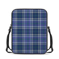 Blue Border Tartan Pattern Print Rectangular Crossbody Bag
