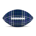 Blue Border Tartan Pattern Print Rugby Ball