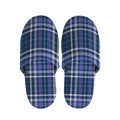 Blue Border Tartan Pattern Print Slippers