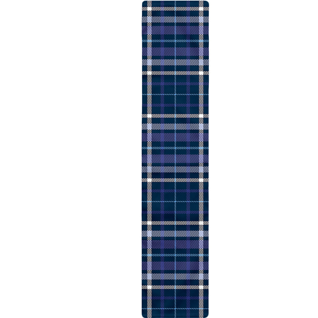 Blue Border Tartan Pattern Print Table Runner
