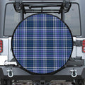 Blue Border Tartan Pattern Print Tire Cover