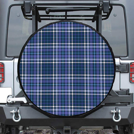 Blue Border Tartan Pattern Print Tire Cover