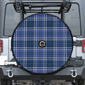 Blue Border Tartan Pattern Print Tire Cover With Camera Hole