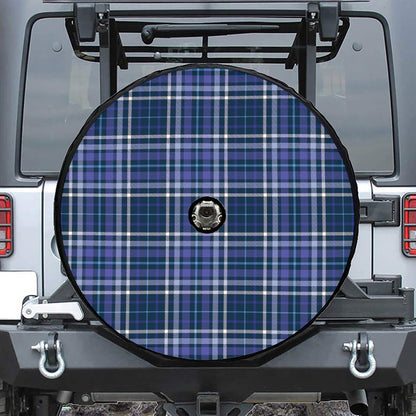 Blue Border Tartan Pattern Print Tire Cover With Camera Hole