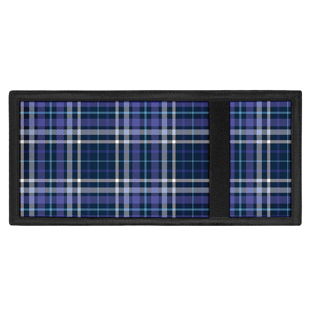 Blue Border Tartan Pattern Print Trifold Wallet
