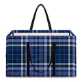 Blue Border Tartan Pattern Print Utility Tote Bag