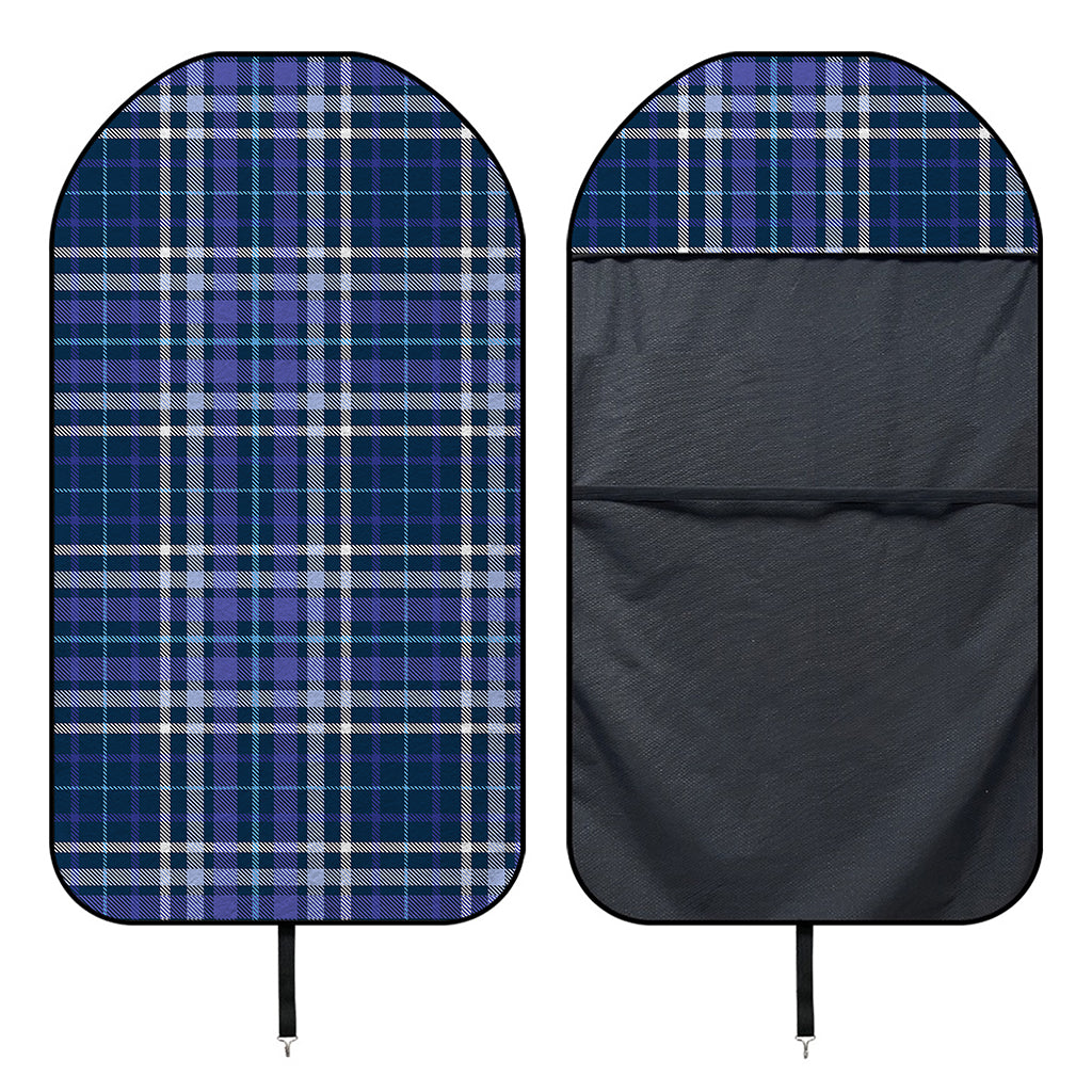 Blue Border Tartan Pattern Print Waterproof Car Seat Cover
