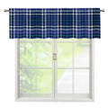 Blue Border Tartan Pattern Print Window Valance