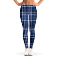 Blue Border Tartan Pattern Print Women's Leggings