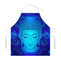 Blue Buddha Print Adjustable Apron