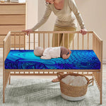 Blue Buddha Print Baby Crib Sheet