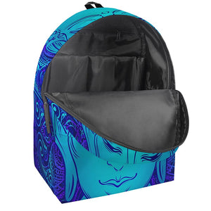 Blue Buddha Print Backpack