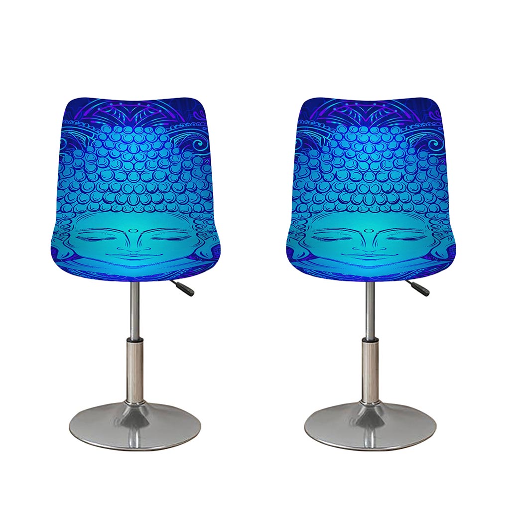 Blue Buddha Print Bar Stool Covers