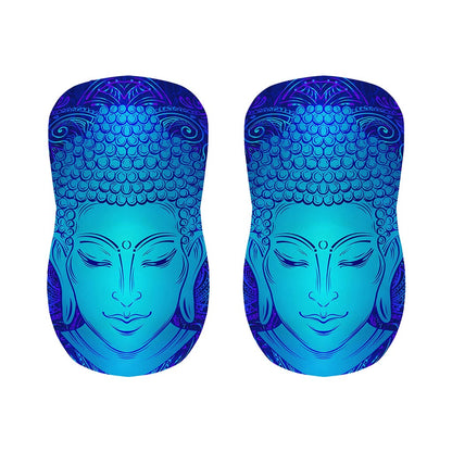 Blue Buddha Print Bar Stool Covers