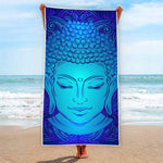 Blue Buddha Print Beach Towel