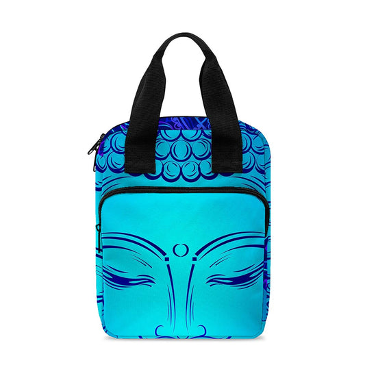 Blue Buddha Print Bible Tote Bag