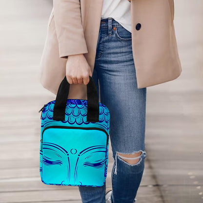 Blue Buddha Print Bible Tote Bag