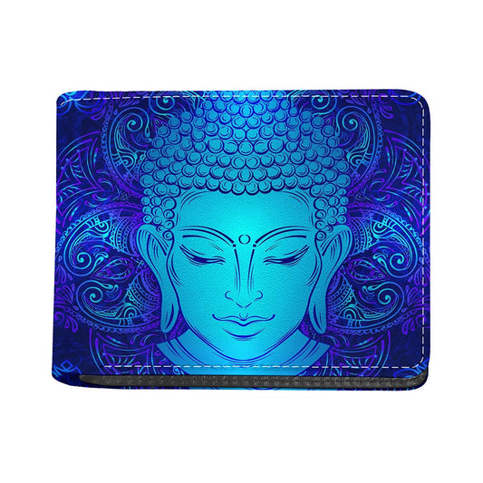 Blue Buddha Print Bifold Wallet