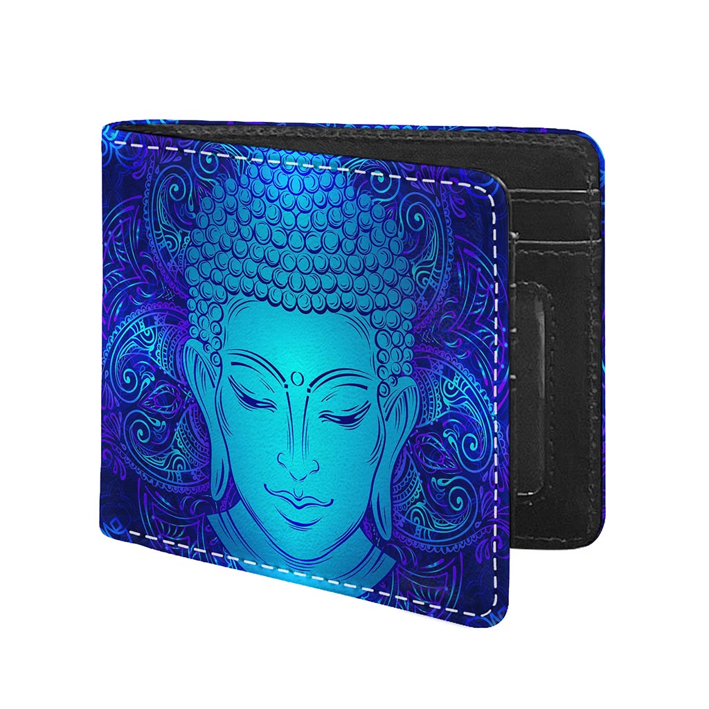 Blue Buddha Print Bifold Wallet