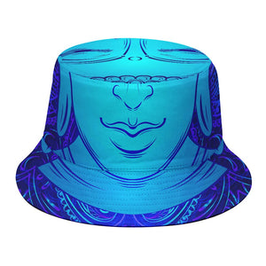 Blue Buddha Print Bucket Hat