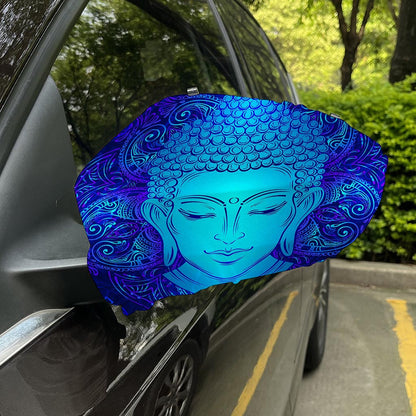 Blue Buddha Print Car Side Mirror Covers