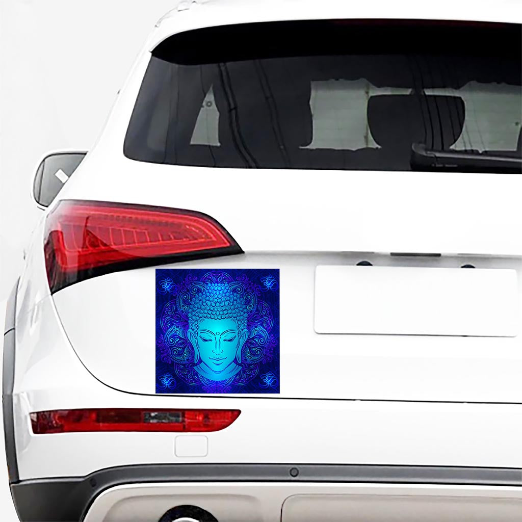 Blue Buddha Print Car Sticker