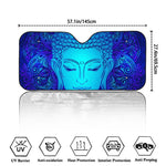 Blue Buddha Print Car Windshield Sun Shade