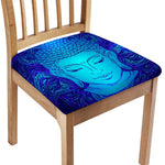 Blue Buddha Print Chair Cushion Cover