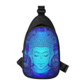 Blue Buddha Print Sling Bag